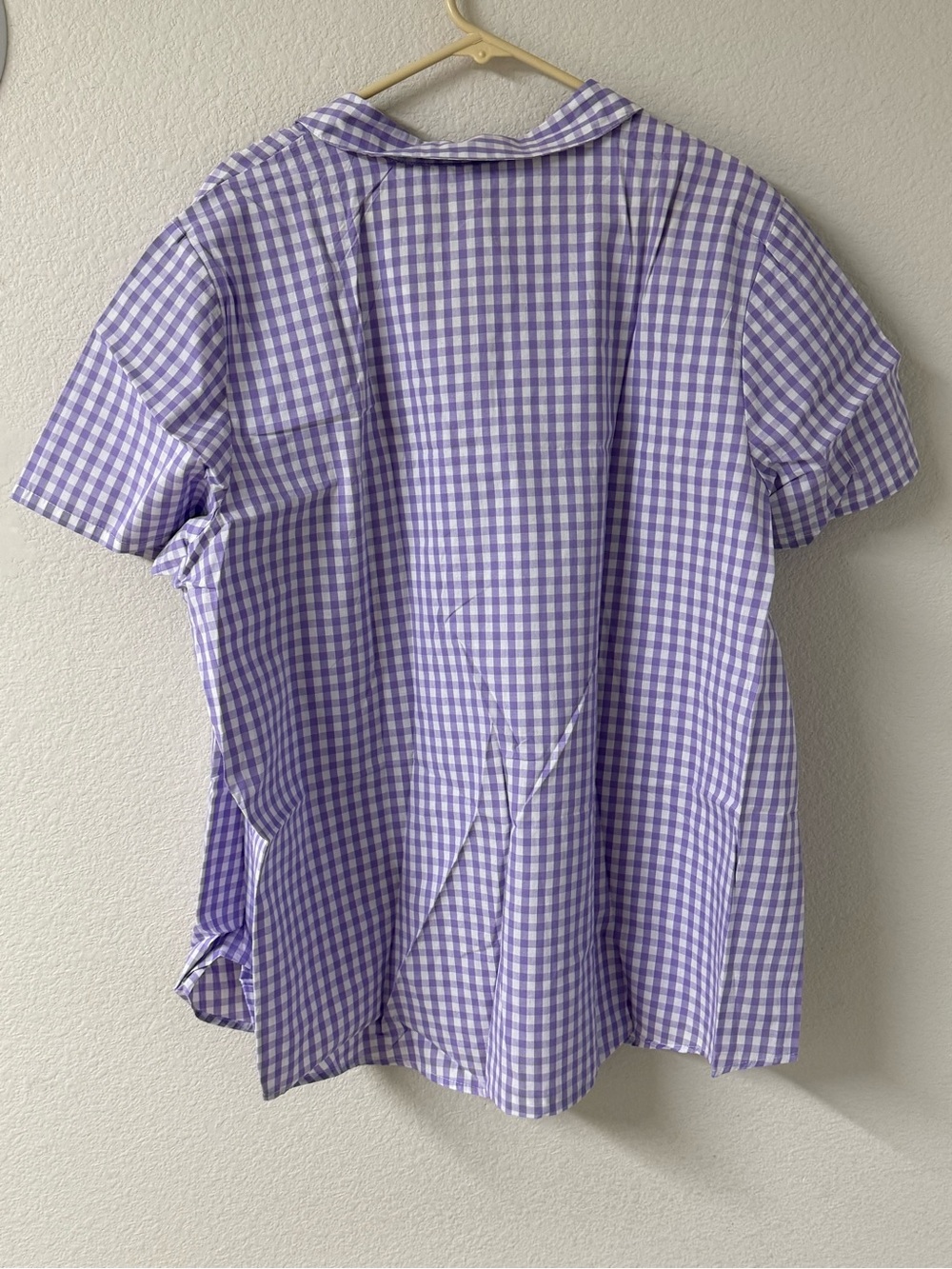Woman Within Lavender and White Gingham Button-Front Shirt - 2X - Picture 6 of 6